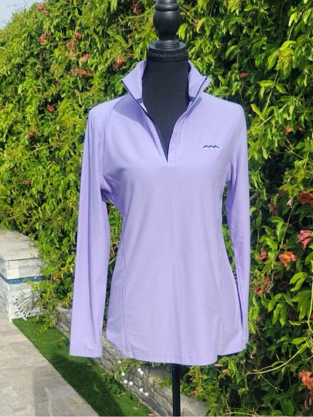 Peter Millar Lavender Long Sleeve Quarter Zip Golf Top M